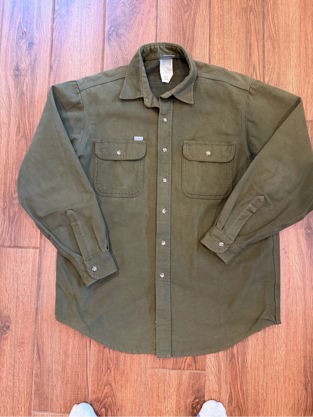 Carhartt Olive Green Work Shirt Button-Up / men’s large